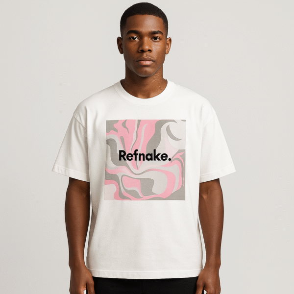 20250822_1217_Fashion Model Photoshoot_remix_01k38mdr8te5n9ndy0csk5hsfk Oversized White Camo T-Shirt